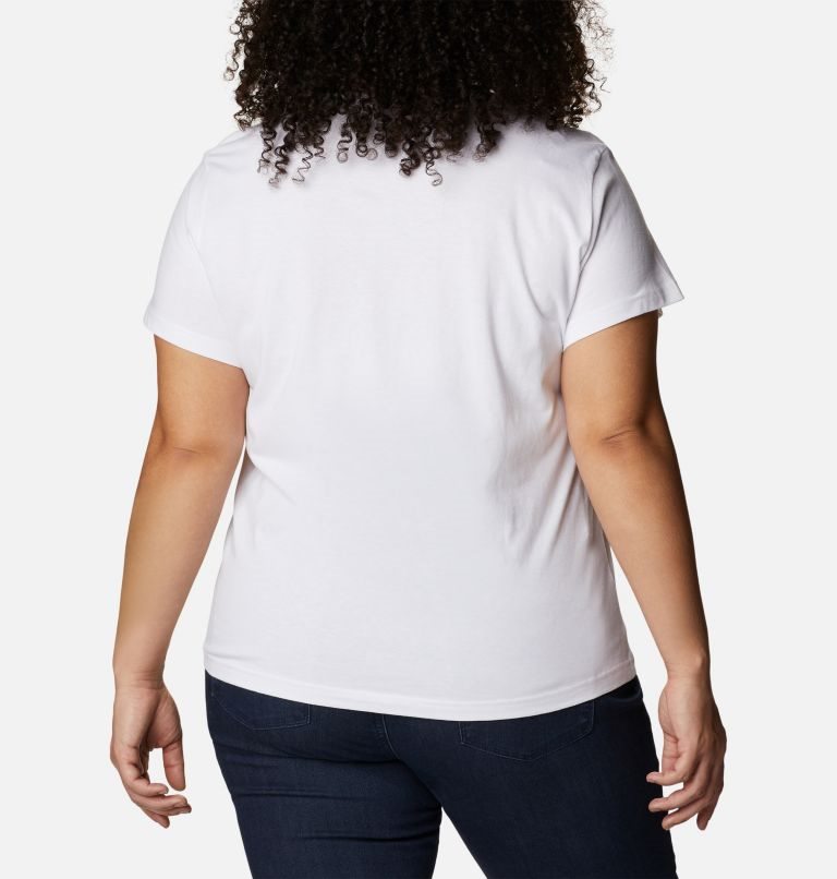 Women's Columbia Sapphire Point Short Sleeve T Shirts White | Plus Size CA-J13C0